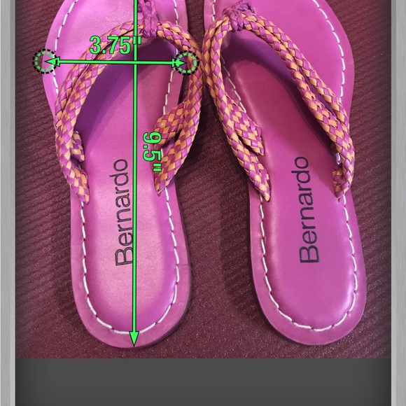 Bernardo Miami Woven Combo Pink/Orange Flip flops - Picture 4 of 6